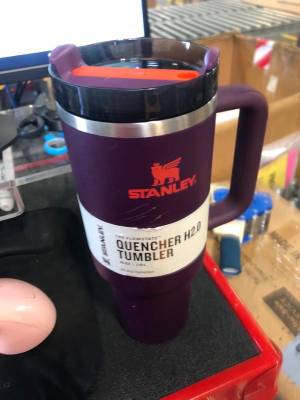 Photo 2 of ***STRAW IS DAMAGED***
Stanley Quencher H2.0 FlowState Stainless Steel Vacuum Insulated Tumbler with Lid and Straw for Water, Iced Tea or Coffee 40 oz Plum