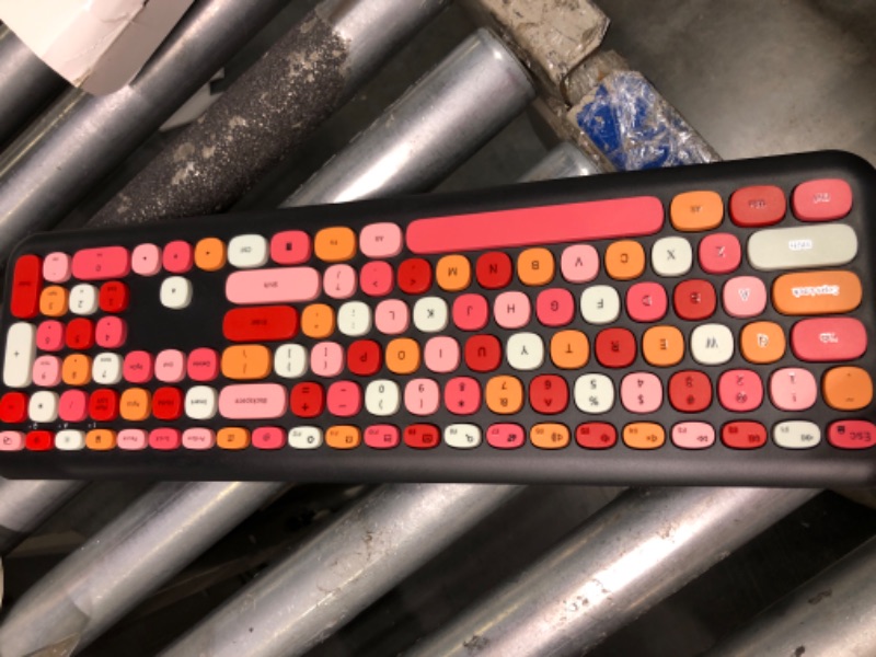 Photo 1 of Wireless Keyboard and Mouse Combo, 2.4 GHz Full-Sized Office Keyboard and Mouse, USB Receiver Plug and Play for Windows 7 8 10, PC, Laptop (Black Colorful)