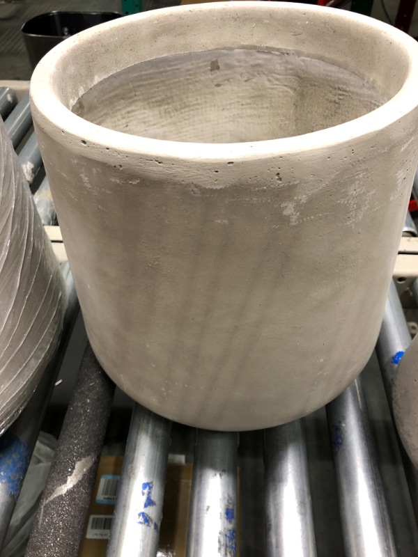 Photo 5 of *****USED*** Kante 15.3"+11.6"+8.2" Dia Round Concrete Planter, Large Outdoor Indoor Planter Pots Containers with Drainage Holes and Rubber Plug for Home Garden Patio, Weathered Concrete Weathered Concrete 15.3"+11.6"+8.2" D Planter