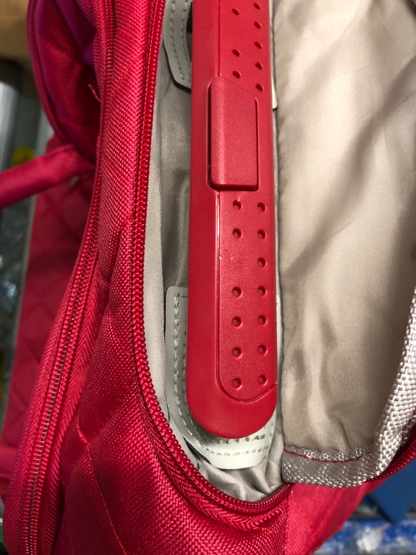 Photo 5 of *****USED***FRONT ZIPPER IS DAMAGED*** Rockland Melrose Upright Wheeled Underseater Luggage, Red, Carry-On 15-Inch