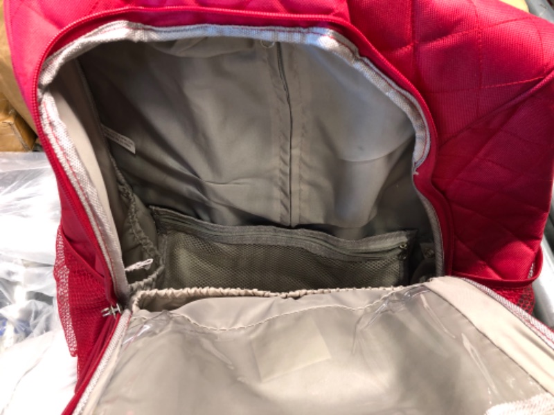 Photo 3 of *****USED***FRONT ZIPPER IS DAMAGED*** Rockland Melrose Upright Wheeled Underseater Luggage, Red, Carry-On 15-Inch