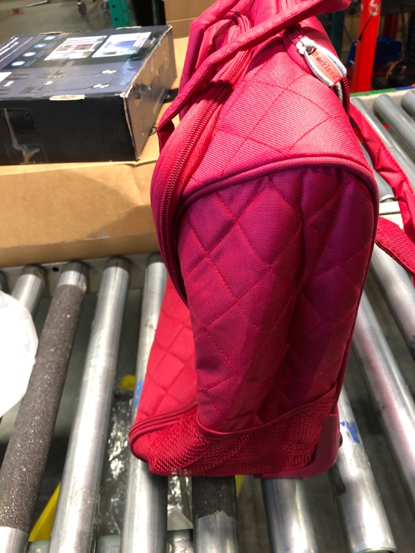 Photo 2 of *****USED***FRONT ZIPPER IS DAMAGED*** Rockland Melrose Upright Wheeled Underseater Luggage, Red, Carry-On 15-Inch