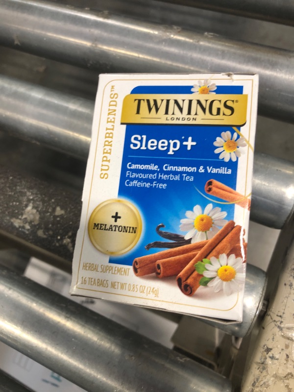 Photo 2 of ****USED** Twinings, Superblends, Sleep with Melatonin, Camomile, Cinnamon & Vanilla Herbal Tea, Caffeine Free, 16 Tea Bags, 0.85 oz (24 g)