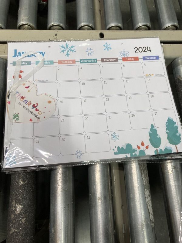 Photo 2 of ***5pcs***Desk Calendar 2024-11" x 14" Monthly Calendar from Jan. 2024 to Dec. 2024 with Tear Off Design Corner Protectors and Ruled Blocks for School Home Office