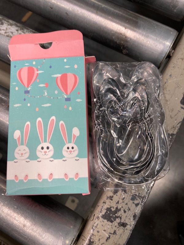 Photo 2 of **2 pack**Easter Bunny Cookie Cutter Set, 5 Pieces Easter Bunny Rabbite Cookie Cutter Set for Kids,Stainless Steel Easter Cookie Biscuit Cutter Shapes Holiday Themed Party Supplies