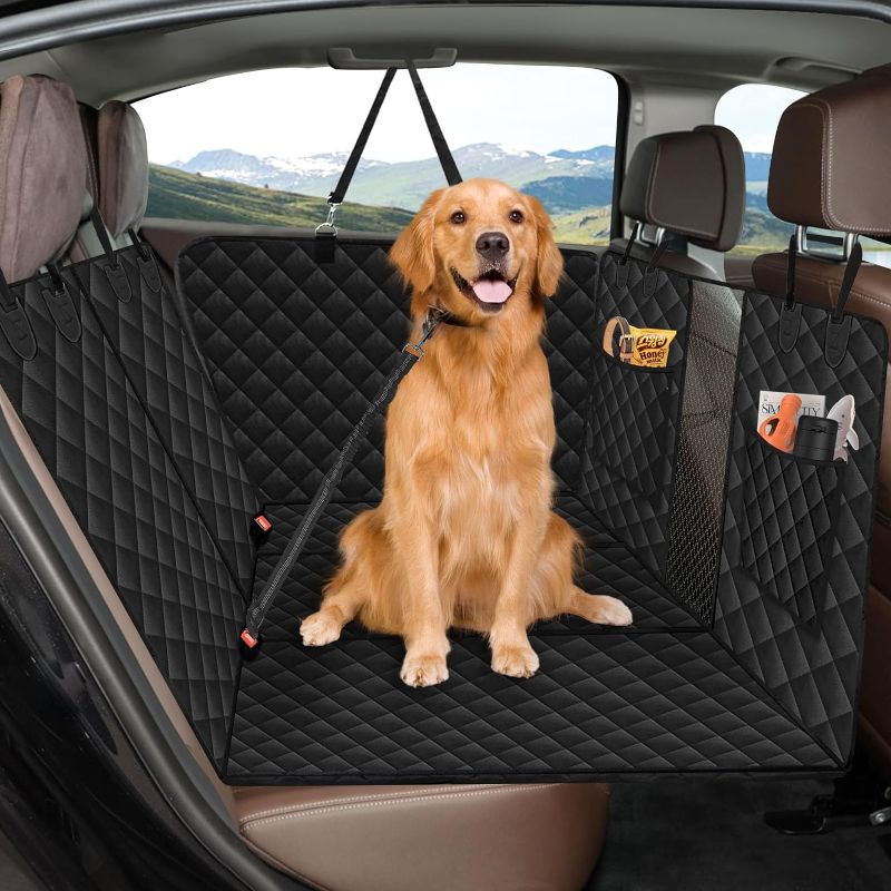 Photo 1 of Back Seat Extender for Dogs Hard Bottom Dog Hammock for Car SUVs, Trucks, Pickups, Pet Cruiser Hard Bottom Car Seat Extender, Expanding Car Rear Row Dog Car Seat Hammock