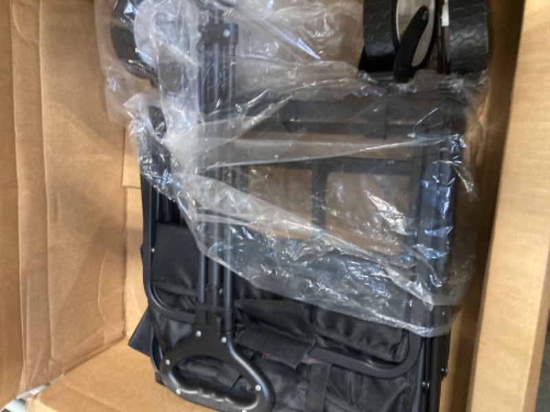 Photo 1 of ****USED***PARTS ONLY***SOLD AS IS NO RETURNS**ALL SALES ARE FINAL***WHEELS NOT ROLLING***Collapsible Foldable Wagon, Beach Cart Large Capacity, Heavy Duty Folding Wagon Portable, Collapsible Wagon for Sports, Shopping, Camping (Black, 1 Year Warrant) Mat