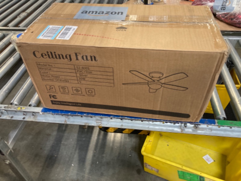 Photo 1 of ***FOR PARTS ONLY NO RETURNS***Nickel Flush Mount Ceiling Fan with Lights 52 Inch, Low Profile Ceiling Fans with Remote,Low Profile Fan with Wood Blades for Bedroom/Living Room/Dining Room,Reversible,Dimmable 52 Inch Nickel