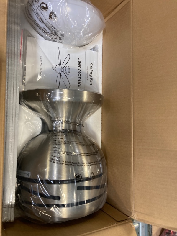 Photo 1 of ***FOR PARTS ONLY NO RETURNS***Nickel Flush Mount Ceiling Fan with Lights 52 Inch, Low Profile Ceiling Fans with Remote,Low Profile Fan with Wood Blades for Bedroom/Living Room/Dining Room,Reversible,Dimmable 52 Inch Nickel