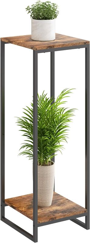 Photo 1 of 34" Tall Plant Stand Indoor, 2-Tier Modern Plant Shelf, Corner Flower Pot Holder Organizer for Living Room Balcony Patio Garden (Rustic Brown)
