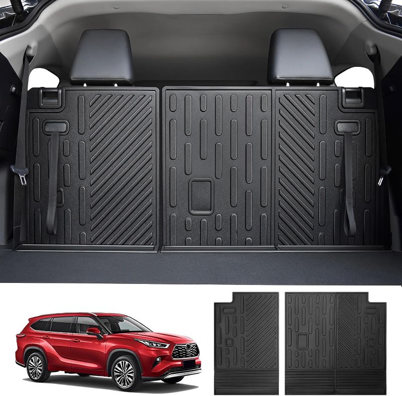 Photo 1 of Cargo Mat Fit for 2020-2024 Toyota Highlander Backrest Mat TPE Trunk Liner All Weather Seats Back Protector for Highlander 7 Seats Accessories(Backrest Mat)