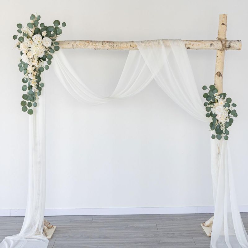 Photo 3 of 39inch Champagne Artificial Wedding Arch 3 Piece Set, Arch Flowers for Ceremony Wedding Arch Stand, Can Be Used for Beach Weddings, Bohemian Style Weddings,Ceremony arbors
