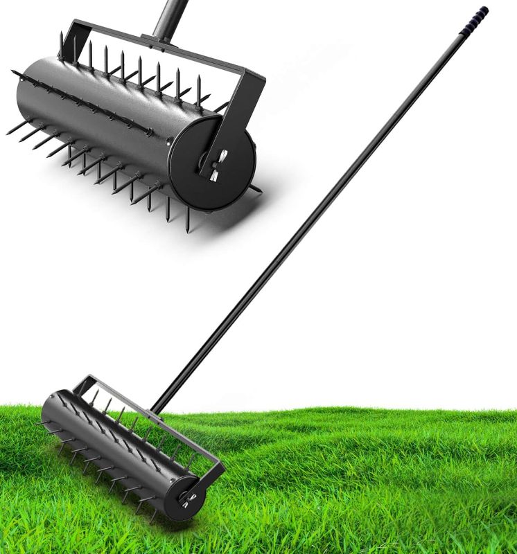 Photo 1 of 20-Inch Lawn Aerator Tool- Grass Tow Behind Aerator Roller Effortless Yard Care Solution
