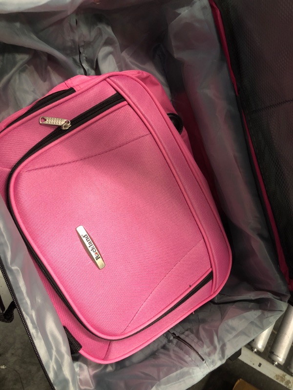 Photo 3 of ****USED*** Rockland Fashion Softside Upright Luggage Set, Expandable, Pink, 2-Piece (14/19)