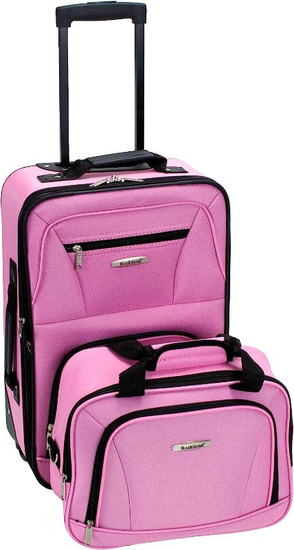 Photo 1 of ****USED*** Rockland Fashion Softside Upright Luggage Set, Expandable, Pink, 2-Piece (14/19)