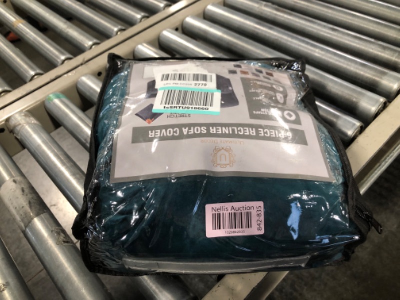 Photo 1 of ULTICOR Extra Wide 75" - 100", Reclining 2 Seater Sofa, Extra Wide Reclining Love Seat Slipcover, 6-Piece Velvet Stretch, Reclining Sofa Covers, Thick, Soft, Washable (Deep Teal)