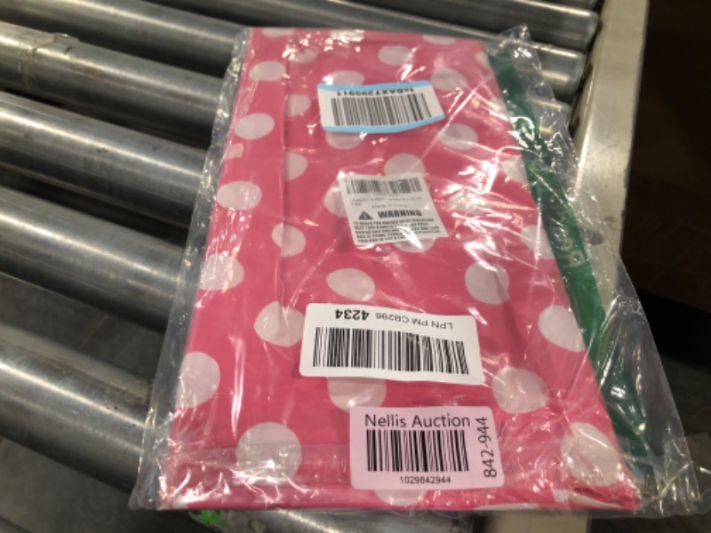 Photo 2 of 2 Packs Minnie Mouse Table Cloths Pink Polka Dot Tablecloth Disposable Plastic Pink Waterproof Picnic Table Covers Pink and White Dots Minnie Tablecover for Birthday Party 54 x 108 Inch Pink and White 2 Pack