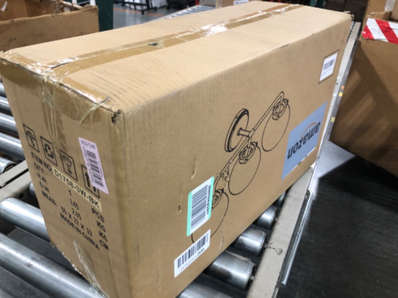 Photo 1 of Black Bathroom Light Fixtures over Mirror, 3-Light Modern Vanity Lighting with Milk White Glass Globe Shade Wall Sconce Black Milk white shade-3lights