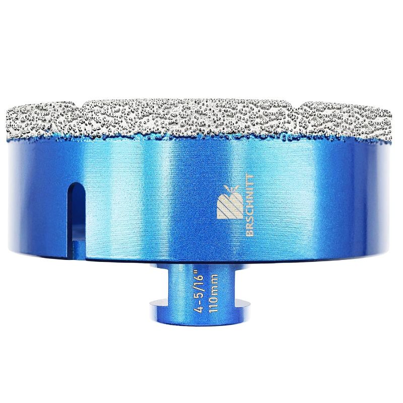 Photo 1 of 
110mm Diamond Core Drill Bit for Porcelain Tile Ceramic Marble Granite Drilling,BRSCHNITT 1pc Vacuum Brazed Diamond Hole Saw with 5/8-11 Thread (110mm)