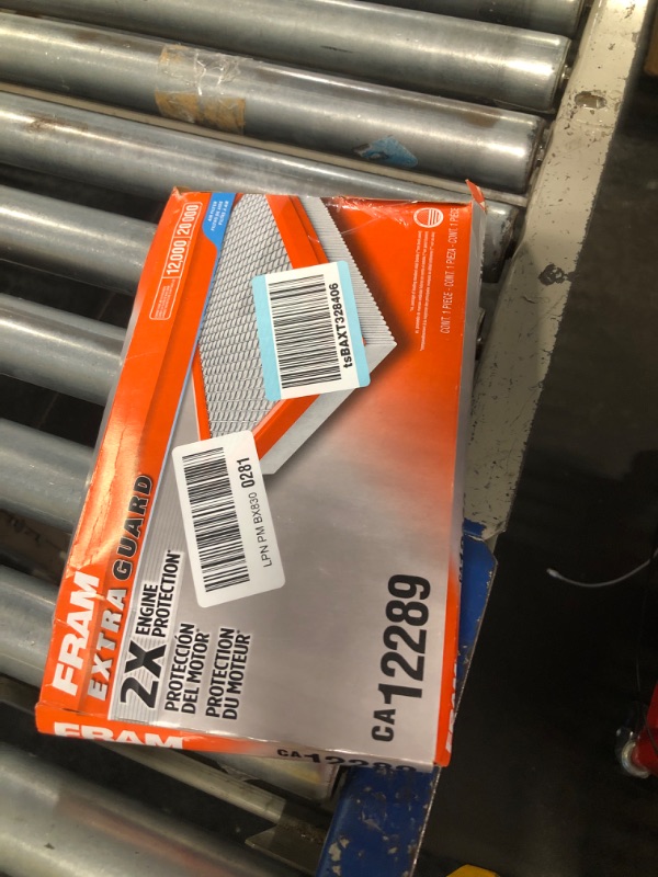 Photo 1 of ***USED** FRAM Extra Guard CA12404 Replacement Engine Air Filter for Select Cadillac, GMC and Chevrolet Models, Provides Up to 12 Months or 12,000 Miles Filter Protection