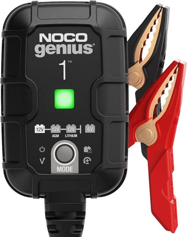 Photo 1 of ****USED*** NOCO GENIUS1, 1A Smart Car Battery Charger, 6V and 12V Automotive Charger, Battery Maintainer, Trickle Charger, Float Charger and Desulfator for Motorcycle, ATV, Lithium and Deep Cycle Batteries