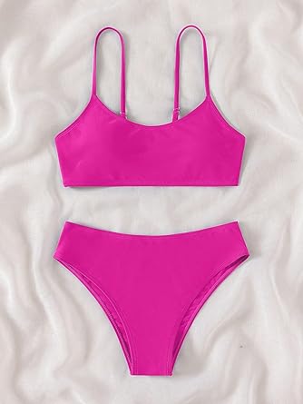 Photo 1 of  SHENHE Girl's 2 Piece High Waisted Spaghetti Strap Swimsuit Bathing Suit Bikini Sets