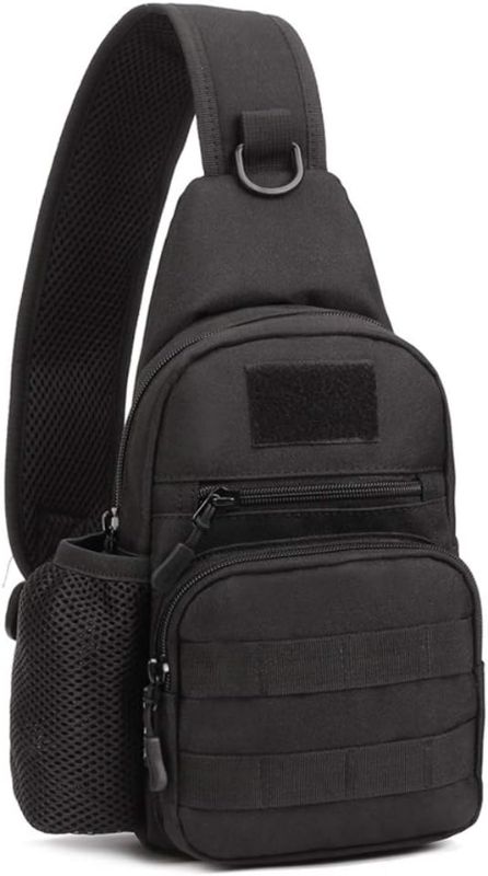 Photo 1 of  Shoulder Bag Chest Pack Crossbody Backpack for Hiking Hunting (Black)