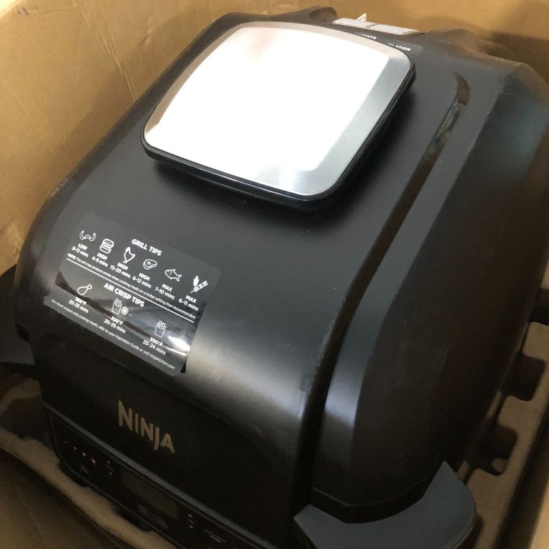 Photo 1 of ***No accesories or  grill pan included***Ninja AG301 Foodi 5-in-1 Indoor Electric Grill with Air Fry, Roast, Bake & Dehydrate - Programmable, Black/Silver