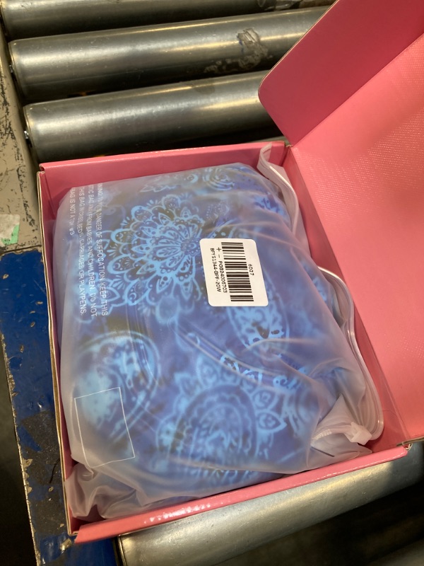 Photo 3 of ****USED*** Yonique Women Plus Size Tankini Top Only Tummy Control Bathing Suit Top V Neck Swim Top No Bottom SIZE::20 Plus Blue Paisley
