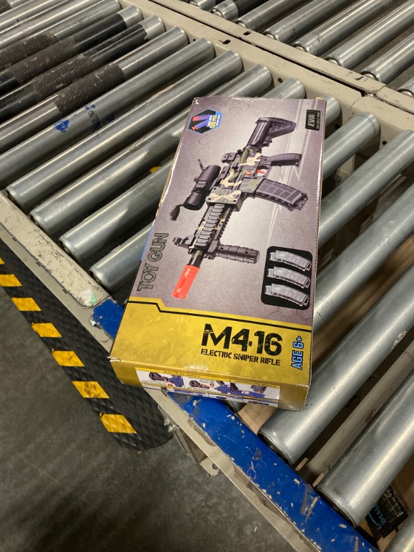 Photo 1 of Realistic Toy Foam Blaster Gun - Electric Sniper Rifle with Scope 120 Soft Bullets 3 Magazines, Automatic Dart Gun for Boy Ages 8-12 Years Old, Indoor Outdoor Gifts for Adult Kid Christmas Birthday Silver