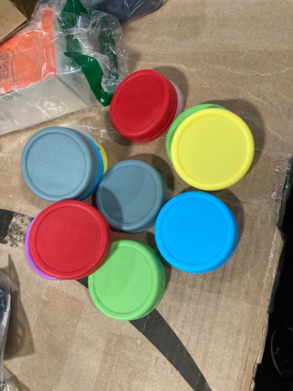 Photo 2 of 12 Pack REGULAR MOUTH Mason Jar Lids for Ball, Kerr and More - Multicolor Plastic Storage Caps for Mason Jars, Canning Jars - Leakproof
