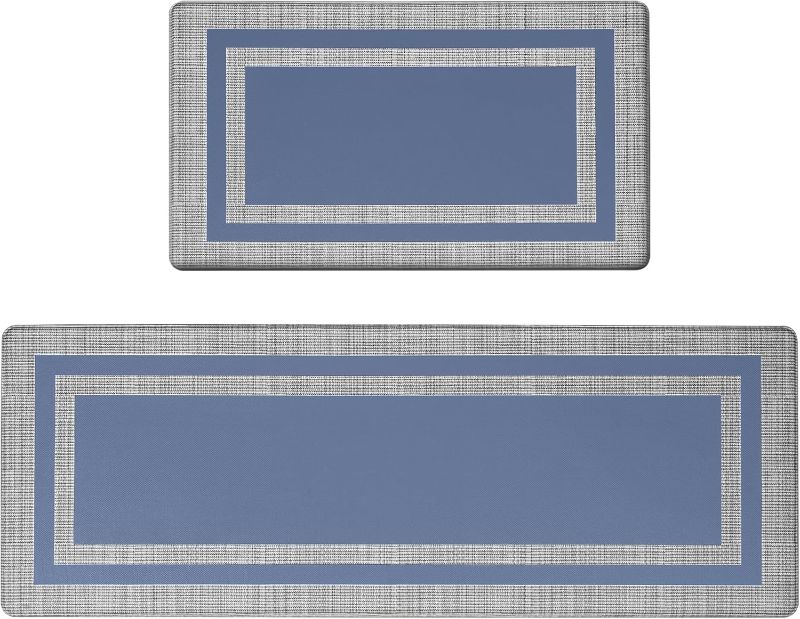 Photo 1 of  Cushioned Anti Fatigue Kitchen Mat for Floor, Non Slip Waterproof Kitchen Rug Set,
SIZE: 17.3"x30" +17.3"x60"