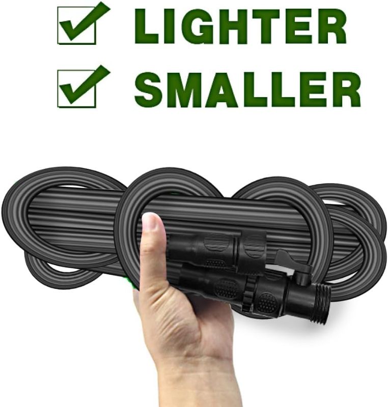 Photo 1 of 25FT Garden Hose, Flexible Garden Hose with Triple Layer Latex Core & Latest Improved Extra Strength Fabric Protection for Outdoor Lawn Plants Car-washing, Black