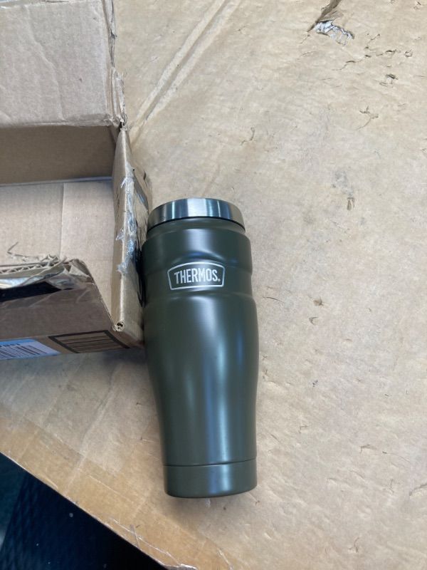 Photo 3 of ***USED** THERMOS Stainless King Vacuum-Insulated Travel Tumbler, 16 Ounce, Army Green 16 Ounce Army Green