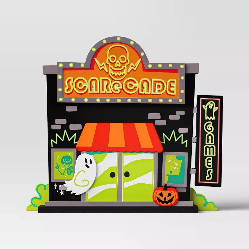 Photo 1 of 10" Wood Arcade Mini Mantle Halloween Decorative Set - Hyde & EEK! Boutique™
