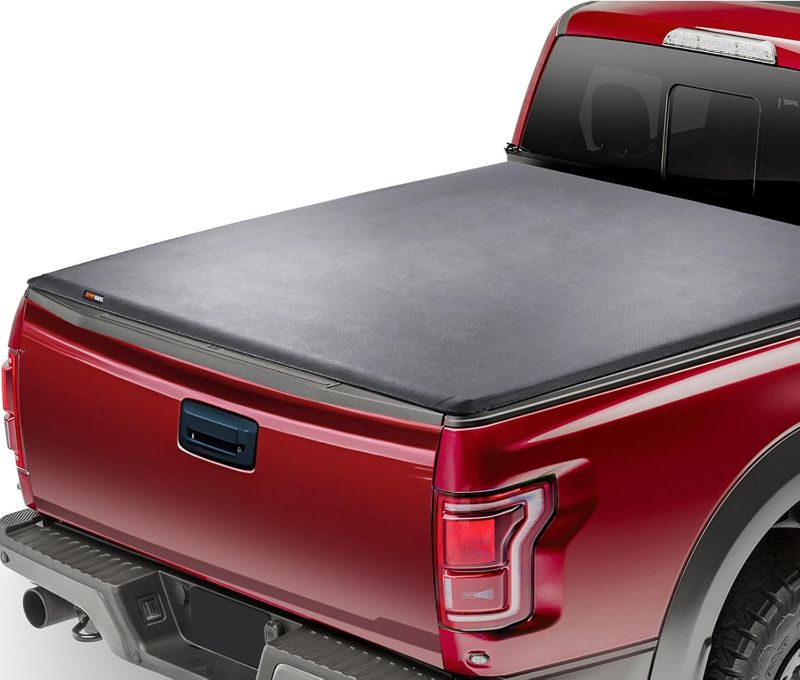 Photo 1 of  Truck Bed Cover, Roll Up Truck Bed Tonneau Cover, Compatible with 2014-2024 Chevy Silverado/GMC Sierra 1500, for 6.6 x 5.2 ft / 6.6 x 5.3 ft Bed, Soft PVC material, Roll Up Tonneau Cover 180 x 26