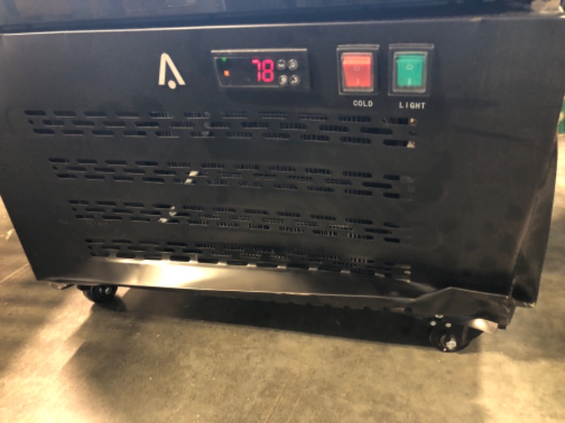 Photo 1 of Commercial Beverage Display Refrigerator 11.8 cu.ft with Glass Door, Upright Beverage Cooler with LED Lighting, Adjustable Shelves and Drink Organizers, Cooling 32-50? ***FAN SWITCH LOOSE ON THE DOOR FRAME, WHEN CLOSE NEED USE FINGER HOLD IT***
