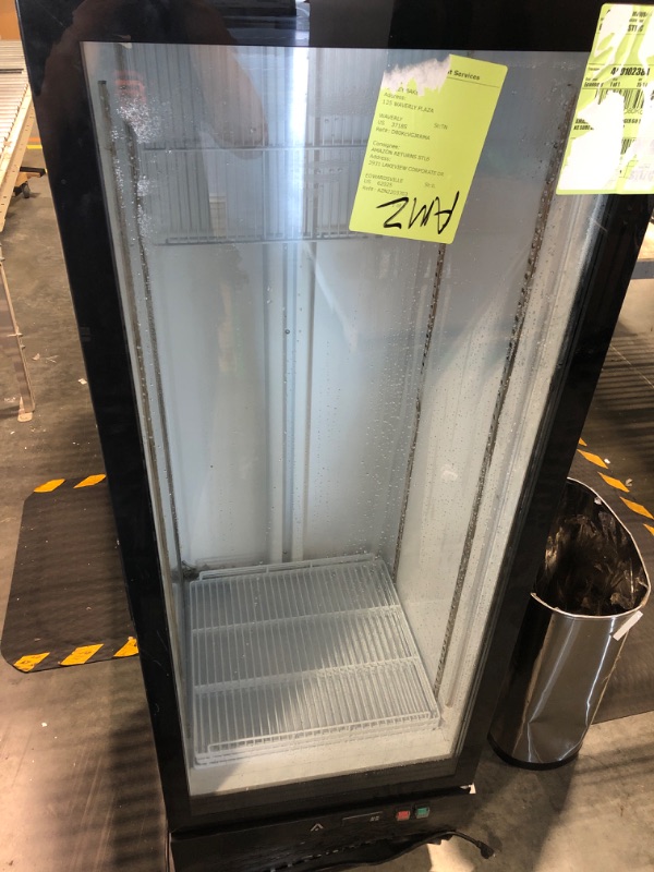 Photo 6 of Commercial Beverage Display Refrigerator 11.8 cu.ft with Glass Door, Upright Beverage Cooler with LED Lighting, Adjustable Shelves and Drink Organizers, Cooling 32-50? ***FAN SWITCH LOOSE ON THE DOOR FRAME, WHEN CLOSE NEED USE FINGER HOLD IT***
