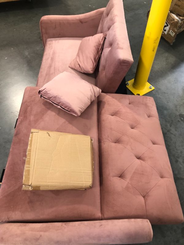 Photo 3 of "SIMILAR ITEM"
Pink Velvet Futons Tufted Living Room Couch Bed Convertible Sleeper Sofa Bed with Cup Holder for Bedroom Guest Bed 2 Seater Reclining Sofas Couches with Nailhead Trim for Small Space (Pink)