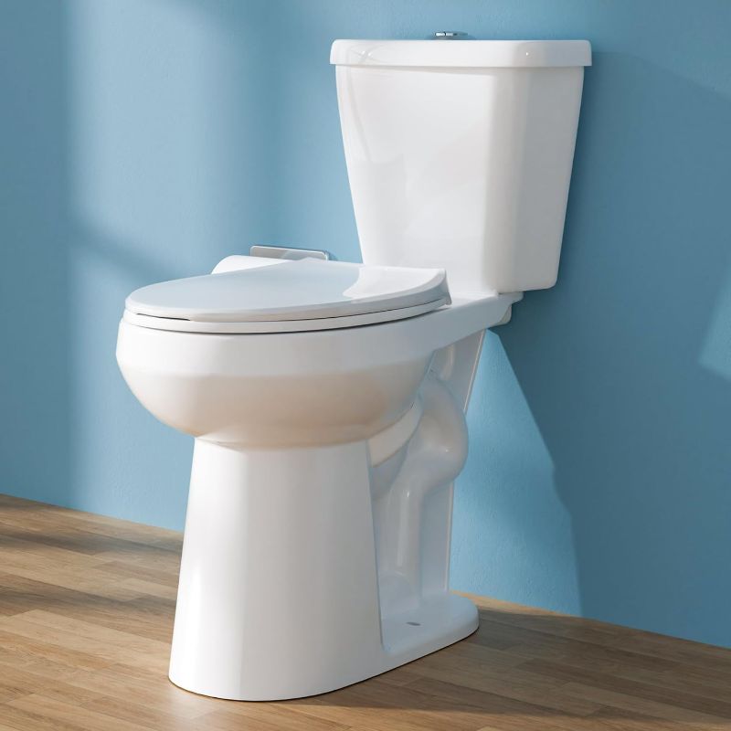 Photo 1 of 21 Inch Tall Toilet for Seniors Extra High Toilet Comfort Bowl Height Toilet Seat Height 22", Two-Piece Dual Flush 1.28 GPF 12” Rough In,White, Round Bowl,for Small Bathroom