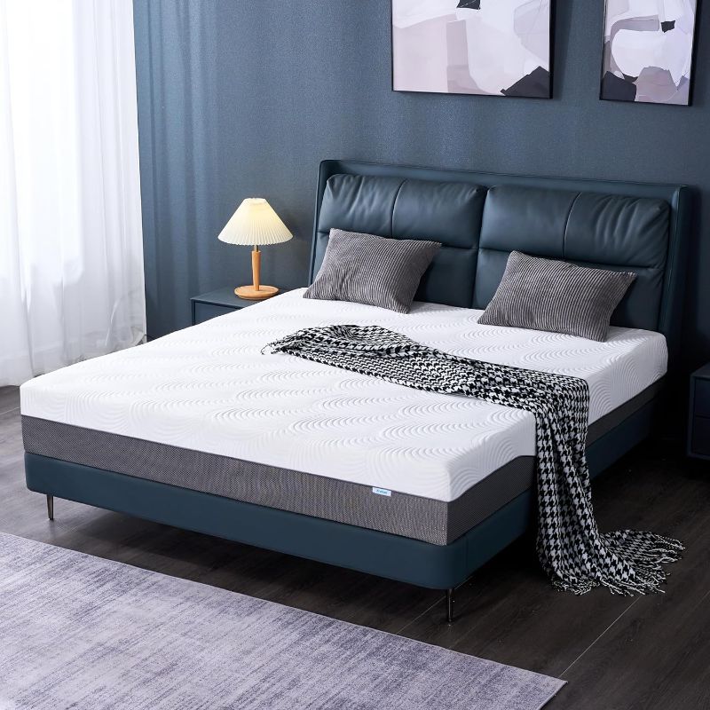 Photo 1 of ***ITEM IS NEW,ONLY THE BOX IS DAMAGED***Elviros 10 Inch Gel Memory Foam Mattress Queen Size, Cooling Bed Mattress for Adjustable Firmness, Bed in a Box, Foam Mattress with Removable Cover/CertiPUR-US Certified Foam