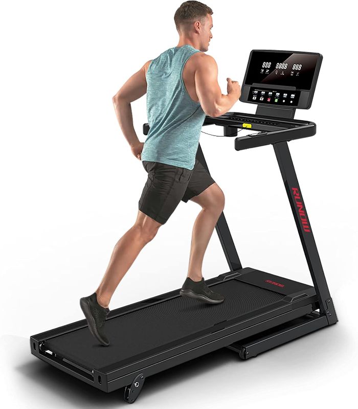 Photo 1 of  Treadmill with Incline, Perfect as Treadmills for Home Walking and Running, Foldable Treadmill Support Bluetooth and Customized Programs, Easy Assembly Exercise Machine