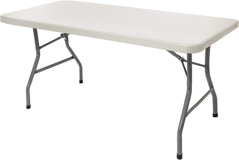 Photo 1 of  5 Foot Heavy Duty Folding Table, 30" x 60", Light Grey