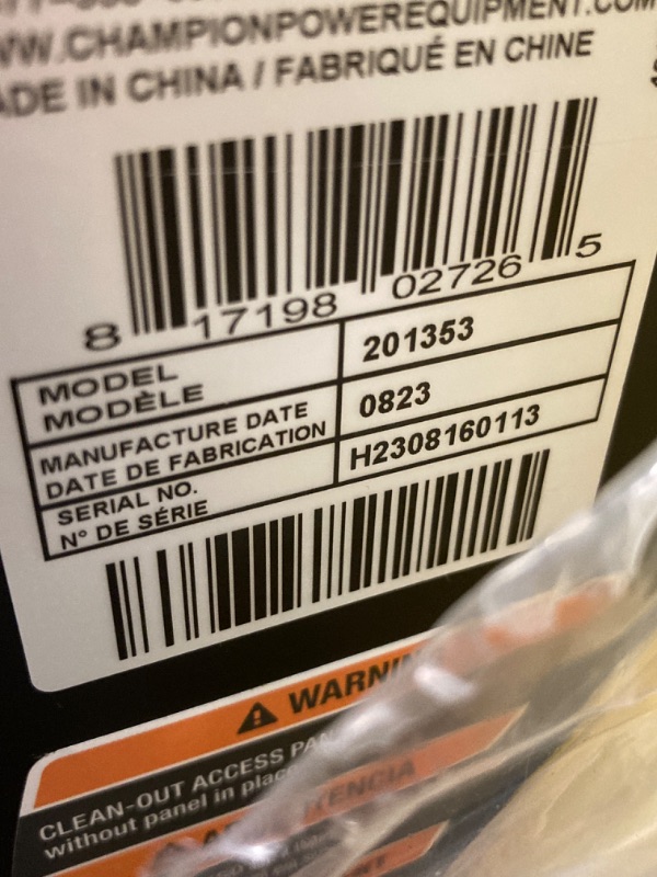 Photo 4 of ***DAMAGED***
factory packaging still intact*** Champion Power Equipment 3-Inch Portable Chipper-Shredder with Collection Bag