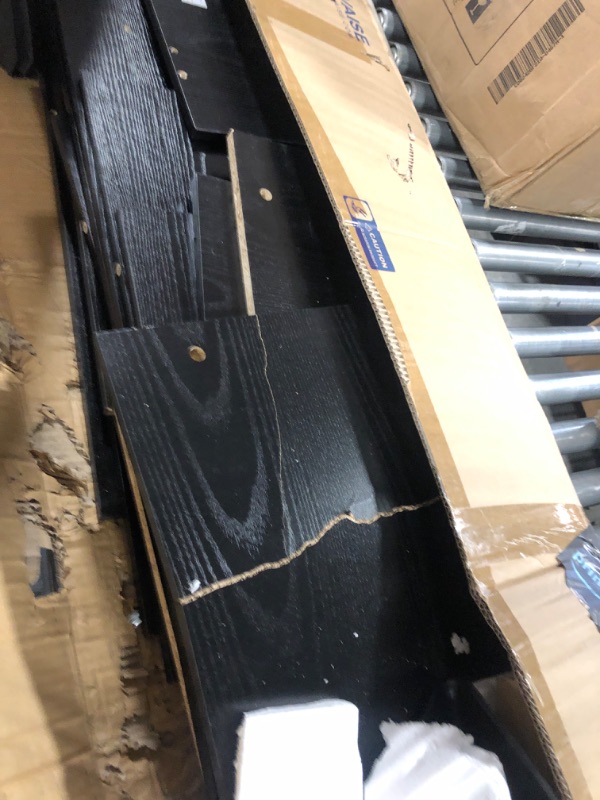 Photo 2 of ****BROKEN PIECES, FOR PARTS, FINAL SALE NO RETURNS**** DEVAISE TV Stand, Deformable TV Stand up to 75 Inch TV, Modern Entertainment Center with 3 Pieces Cabinets, Gaming Media TV Console for Living Room, Bedroom, Black TVs up to 75” Relief Black