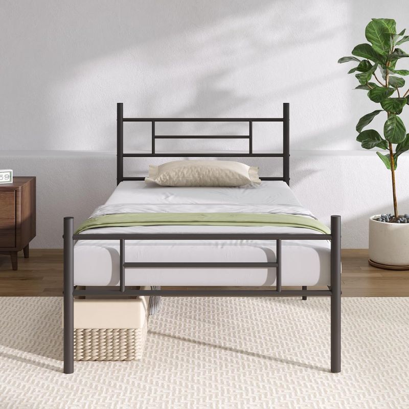 Photo 1 of ****USED***BOX IS DAMAGED*** QUEEN Bed Frame with Headboard and Footboard, 14 Inch Metal Platform Bed Frame, Under Bed Storage, Strong Metal Slats Support, Mattress Foundation No Box Spring Needed