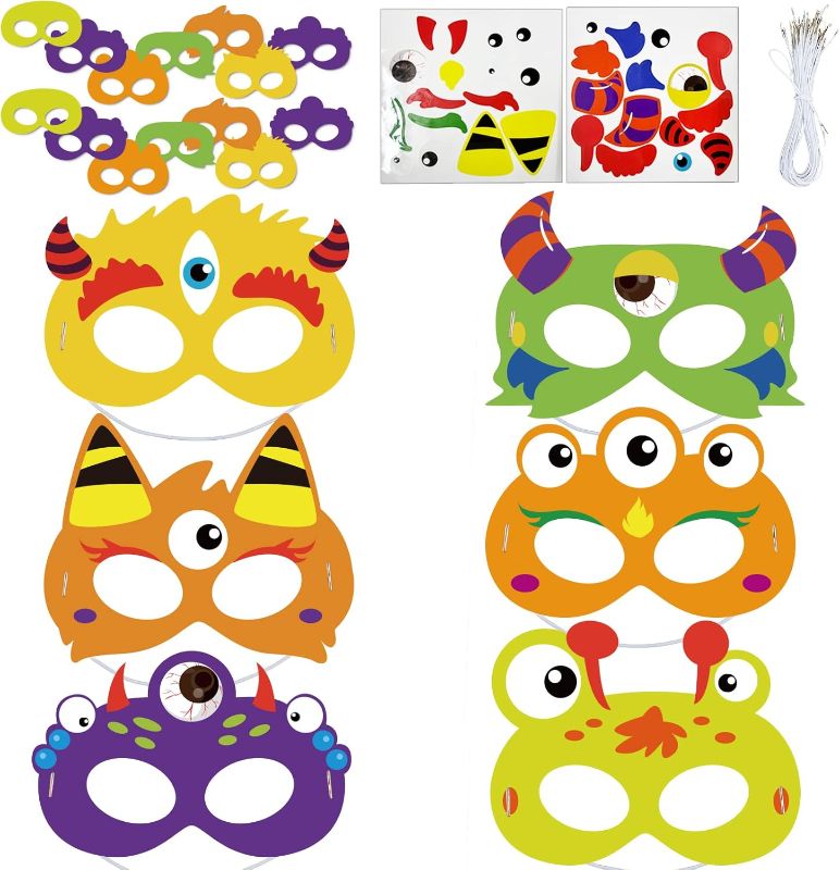 Photo 1 of 
Chiazllta 30 Packs Halloween Monster Masks Craft for Kindergarten Kids, Halloween Art Craft Kit DIY Paper Masks for Preschool Home Classroom Game Activitie