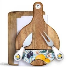 Photo 1 of  Charcuterie Boards Cheese...Shape with Handle, Yallow) New

