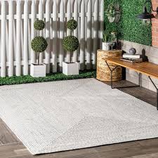 Photo 1 of 200HJFV01E-S808 HJFV01E 8' Square Ivory 8 ft. Indoor/Outdoor Square Patio Rug
