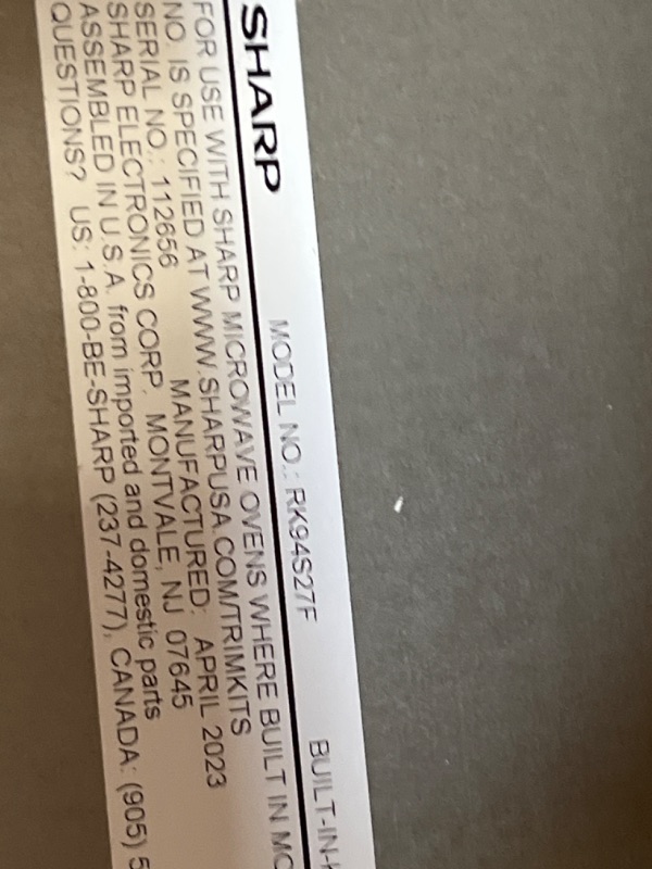 Photo 2 of ****NO MICROWAVE//SOLD AS PARTS//MISSING PIECES ALL SALES FINAL**** 
27" Built-In Trim Kit for SMC1585BS, FLUSH MOUNT